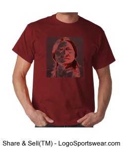 Sitting Bull, Red and Gray Design Zoom